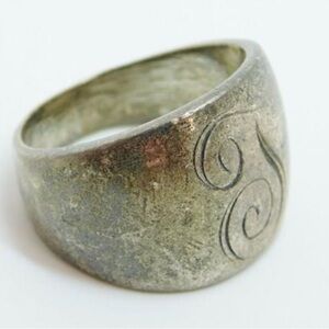 Antique Heavy Dome Ring Marked Sterling Silver Size 7 Mexico